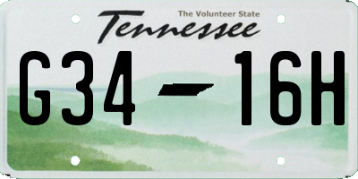 TN license plate G3416H