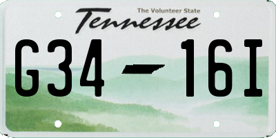 TN license plate G3416I