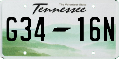 TN license plate G3416N