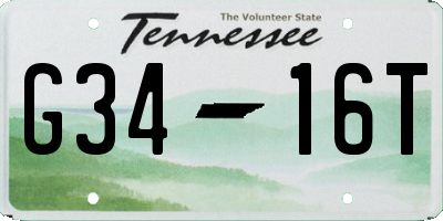 TN license plate G3416T