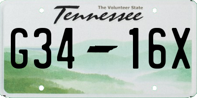 TN license plate G3416X