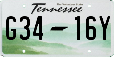 TN license plate G3416Y