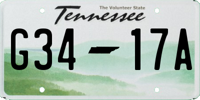TN license plate G3417A