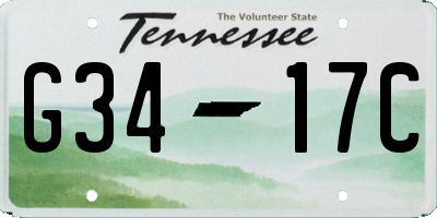 TN license plate G3417C