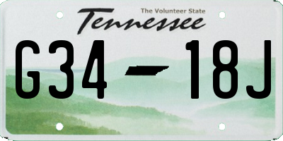 TN license plate G3418J