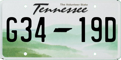 TN license plate G3419D