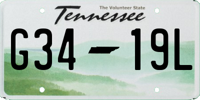 TN license plate G3419L