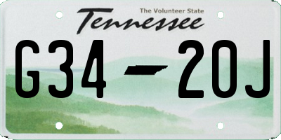 TN license plate G3420J