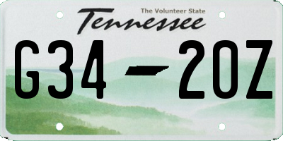 TN license plate G3420Z
