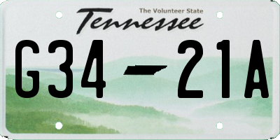 TN license plate G3421A