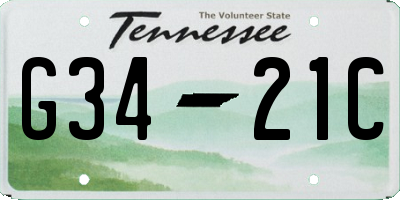 TN license plate G3421C