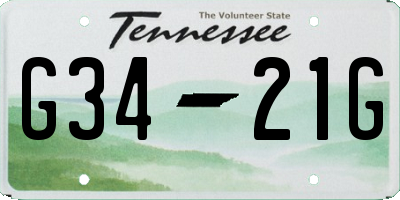 TN license plate G3421G