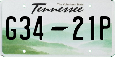 TN license plate G3421P