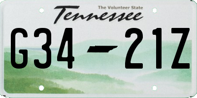 TN license plate G3421Z