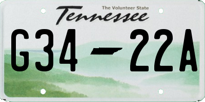 TN license plate G3422A