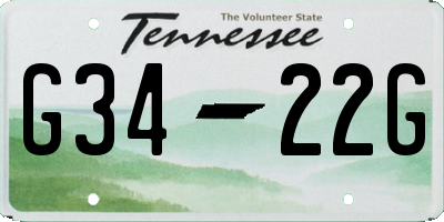 TN license plate G3422G
