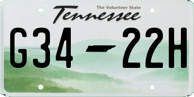 TN license plate G3422H