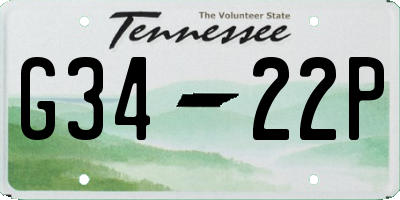 TN license plate G3422P