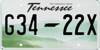 TN license plate G3422X