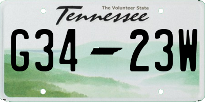 TN license plate G3423W