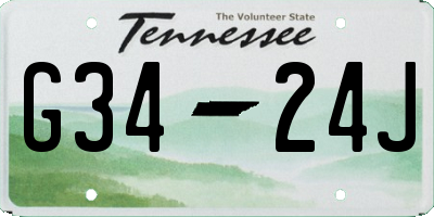 TN license plate G3424J
