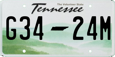 TN license plate G3424M