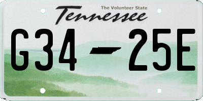 TN license plate G3425E