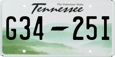 TN license plate G3425I