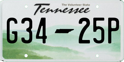 TN license plate G3425P
