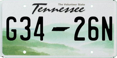 TN license plate G3426N