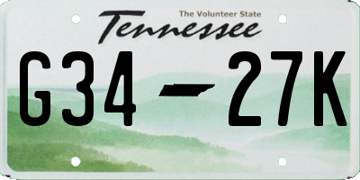 TN license plate G3427K