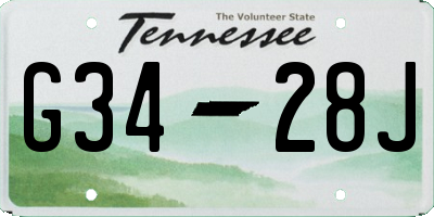 TN license plate G3428J
