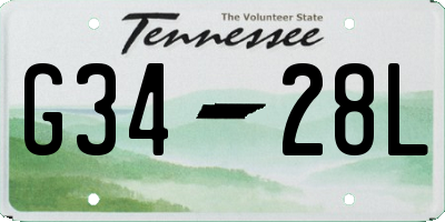 TN license plate G3428L