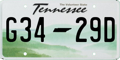 TN license plate G3429D