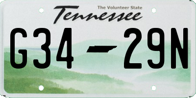 TN license plate G3429N