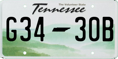 TN license plate G3430B