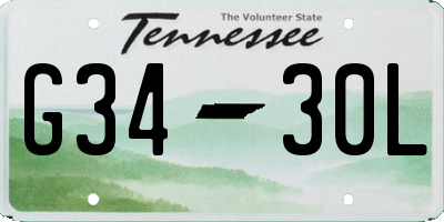 TN license plate G3430L