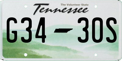 TN license plate G3430S