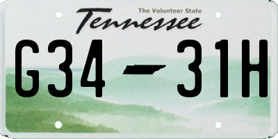 TN license plate G3431H