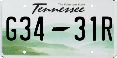 TN license plate G3431R