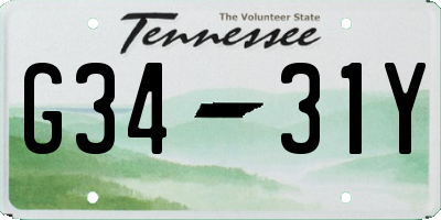 TN license plate G3431Y