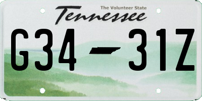 TN license plate G3431Z