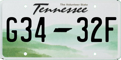 TN license plate G3432F
