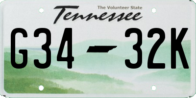 TN license plate G3432K