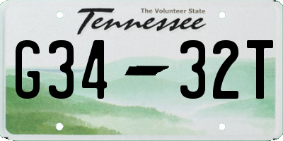 TN license plate G3432T