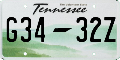 TN license plate G3432Z