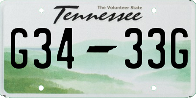 TN license plate G3433G