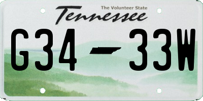 TN license plate G3433W