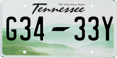 TN license plate G3433Y