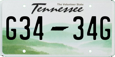TN license plate G3434G